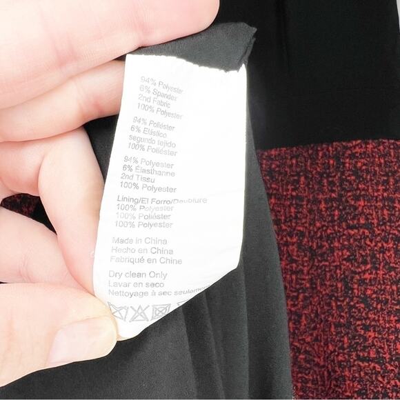 Jason Wu Collective Red Jacquard Colorblock Short Sleeve Mini Dress Size 12 - Picture 8 of 8